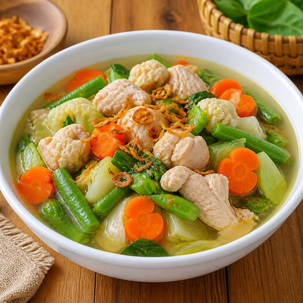Bakmi Golek Capcay Kuah Ayam